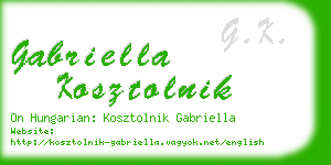 gabriella kosztolnik business card